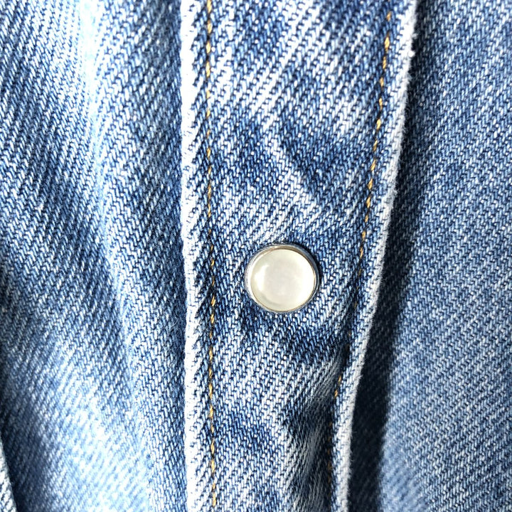 Levi's Long Sleeve Denim Western Shirt, Men's Size XL cotton blue type Vintage Second Hand