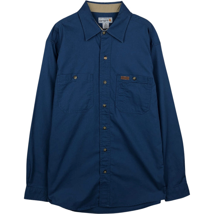 Carhartt long-sleeved work shirt, men's size M cotton blue type Vintage Second Hand