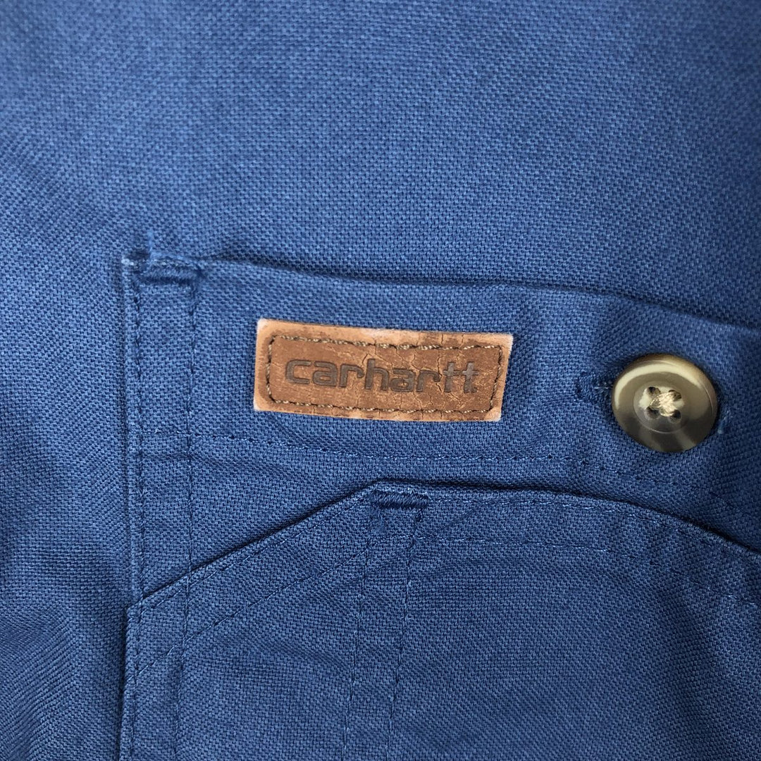 Carhartt long-sleeved work shirt, men's size M cotton blue type Vintage Second Hand