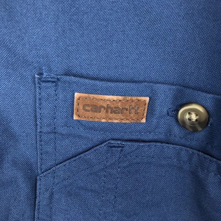 Carhartt long-sleeved work shirt, men's size M cotton blue type Vintage Second Hand