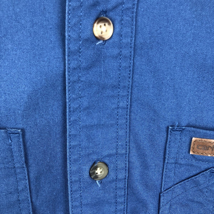 Carhartt long-sleeved work shirt, men's size M cotton blue type Vintage Second Hand
