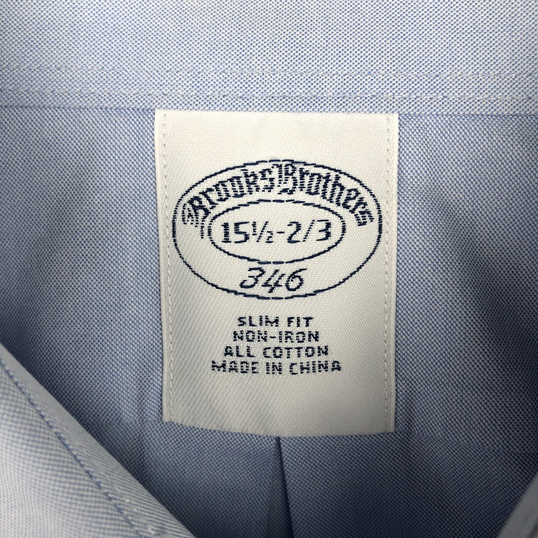 Brooks Brothers 346 long sleeve cotton shirt, men's size M cotton Blue type light blue Vintage Second Hand