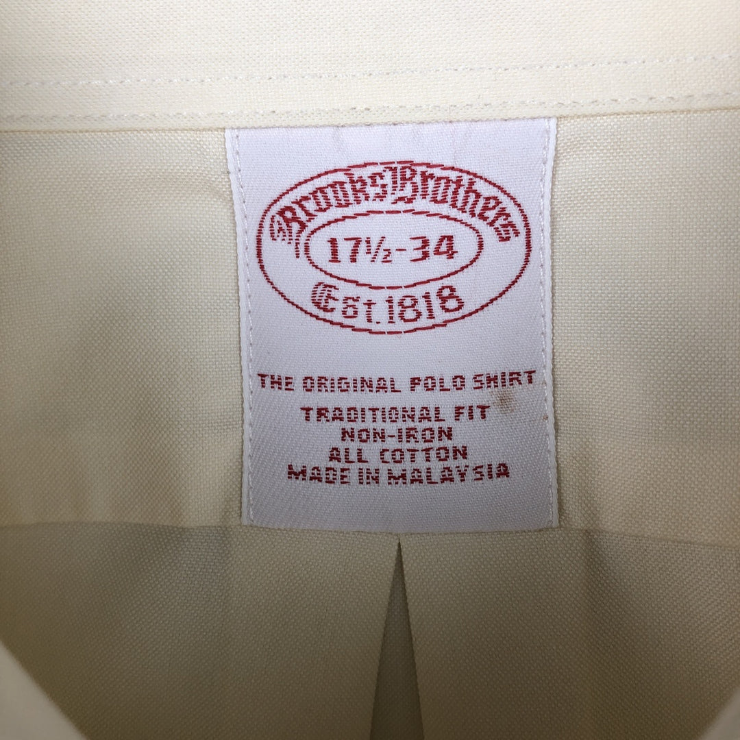 Brooks Brothers Est.1818 Long Sleeve Button Down Shirt Men's XL cotton yellow type Vintage Second Hand