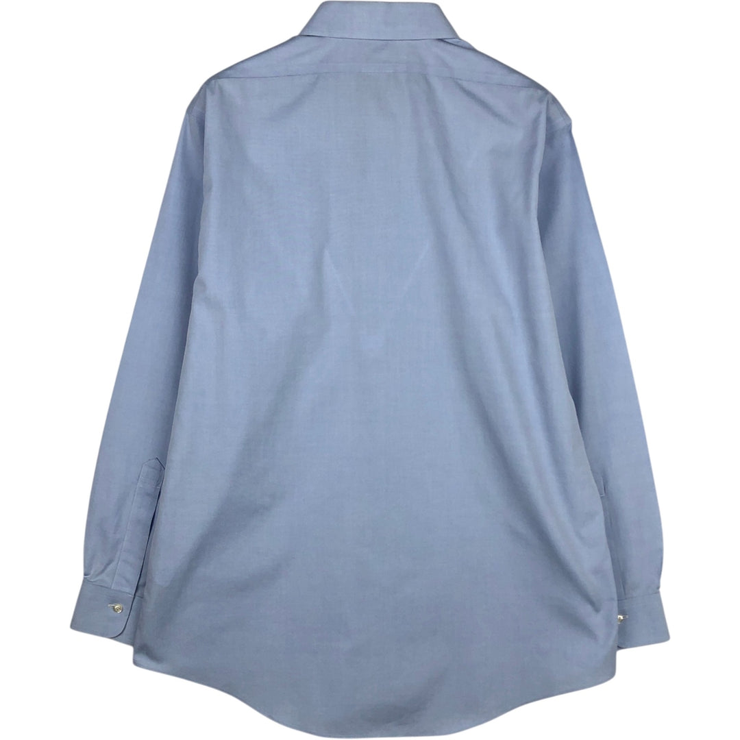 Brooks Brothers Est.1818 MILANO Long-Sleeve Cotton Shirt, Men's Size XL (approx.) Supima Cotton Blue type light blue Vintage Second Hand