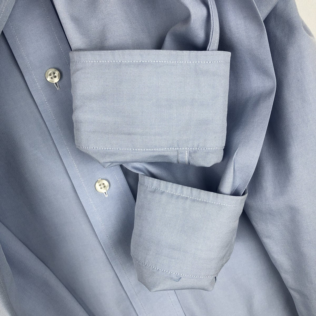 Brooks Brothers Est.1818 MILANO Long-Sleeve Cotton Shirt, Men's Size XL (approx.) Supima Cotton Blue type light blue Vintage Second Hand