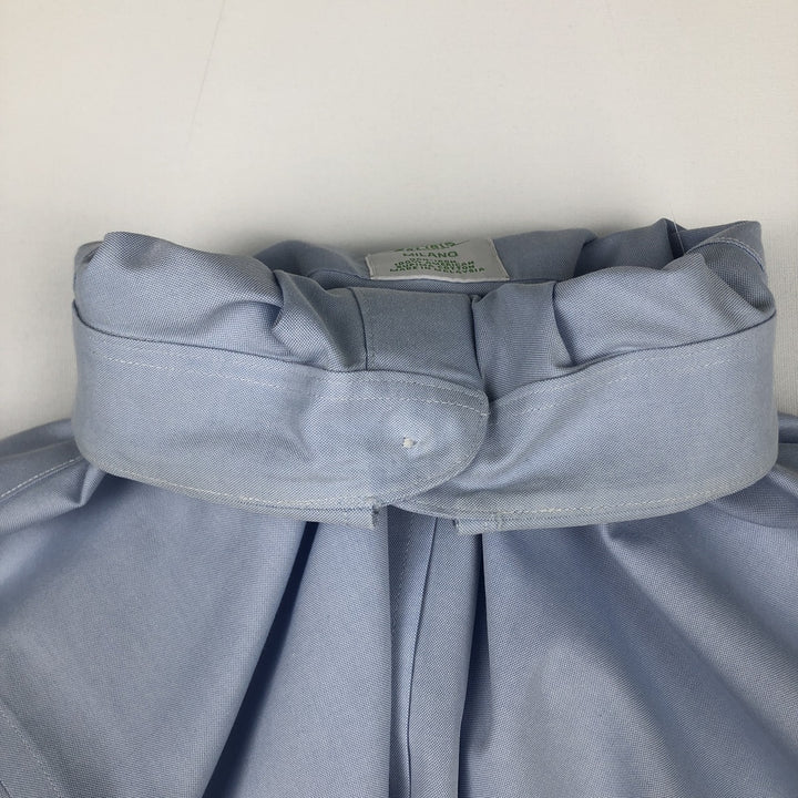 Brooks Brothers Est.1818 MILANO Long-Sleeve Cotton Shirt, Men's Size XL (approx.) Supima Cotton Blue type light blue Vintage Second Hand