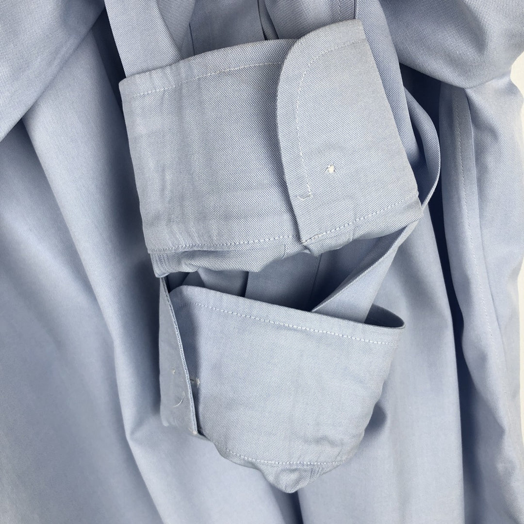 Brooks Brothers Est.1818 MILANO Long-Sleeve Cotton Shirt, Men's Size XL (approx.) Supima Cotton Blue type light blue Vintage Second Hand