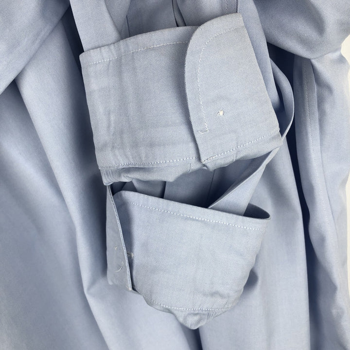 Brooks Brothers Est.1818 MILANO Long-Sleeve Cotton Shirt, Men's Size XL (approx.) Supima Cotton Blue type light blue Vintage Second Hand