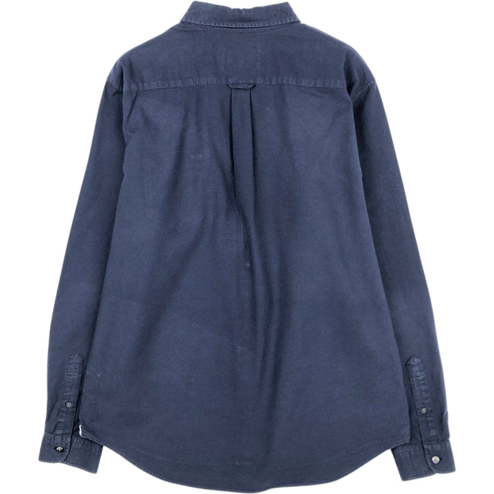 Lacoste Regular Fit Long-Sleeve Button-Down Shirt, Men's Size L (approx.) cotton navy blue type Vintage Second Hand