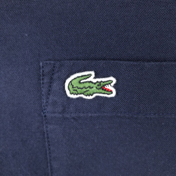 Lacoste Regular Fit Long-Sleeve Button-Down Shirt, Men's Size L (approx.) cotton navy blue type Vintage Second Hand