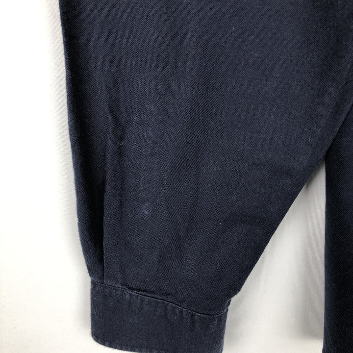 Lacoste Regular Fit Long-Sleeve Button-Down Shirt, Men's Size L (approx.) cotton navy blue type Vintage Second Hand