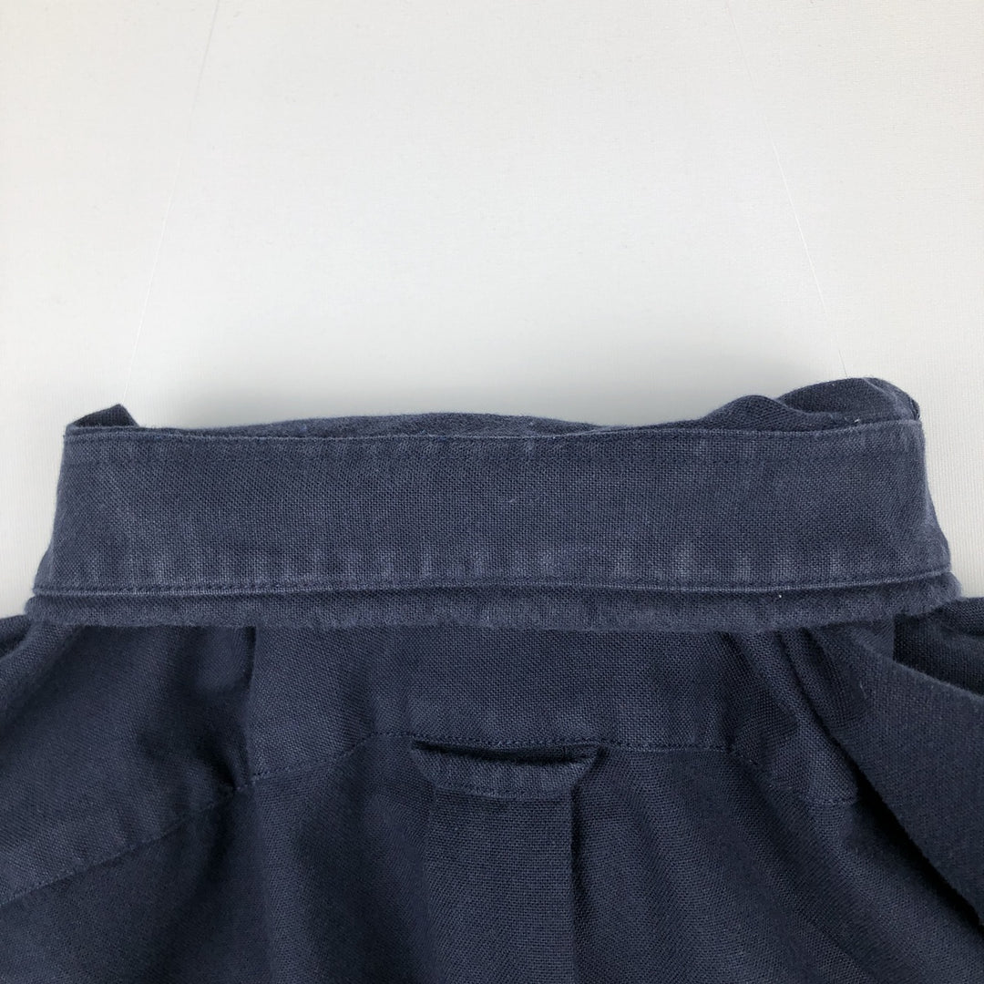Lacoste Regular Fit Long-Sleeve Button-Down Shirt, Men's Size L (approx.) cotton navy blue type Vintage Second Hand