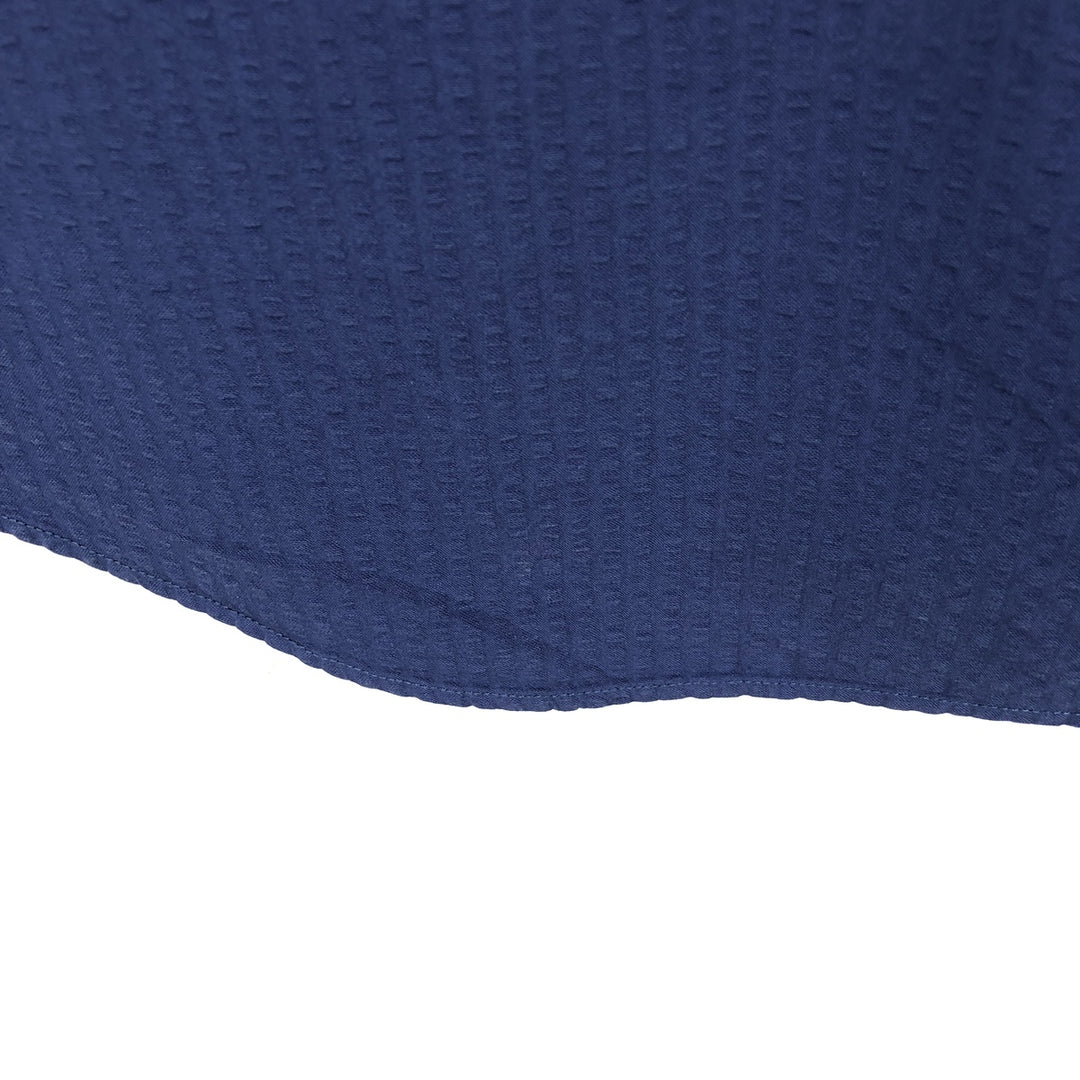Brooks Brothers Est.1818 Madison Fit Seersucker Long-Sleeve Button-Down Shirt, Men's Size L (approx.) cotton navy blue type Vintage Second Hand