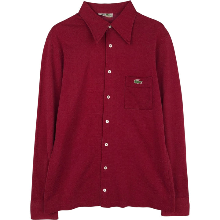 Lacoste CHEMISE French Lacoste Long-Sleeve Shirt, Men's Size XL (approx.) unclear red type Vintage Second Hand