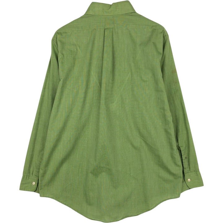 1970'S Town Craft Penny's Long-Sleeve Cotton Shirt, Men's Size L (Equivalent), Vintage unclear Khaki type sage green Vintage Second Hand