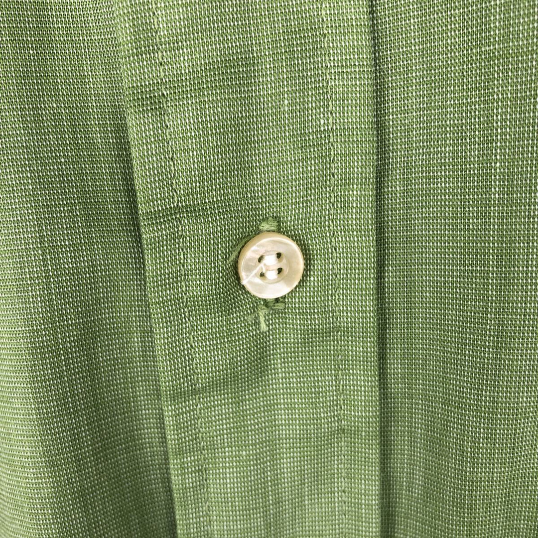 1970'S Town Craft Penny's Long-Sleeve Cotton Shirt, Men's Size L (Equivalent), Vintage unclear Khaki type sage green Vintage Second Hand