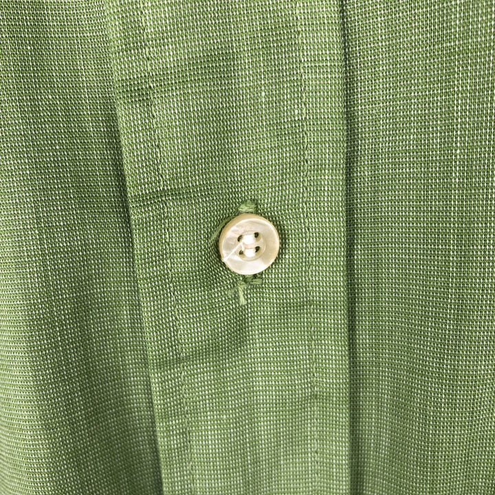 1970'S Town Craft Penny's Long-Sleeve Cotton Shirt, Men's Size L (Equivalent), Vintage unclear Khaki type sage green Vintage Second Hand