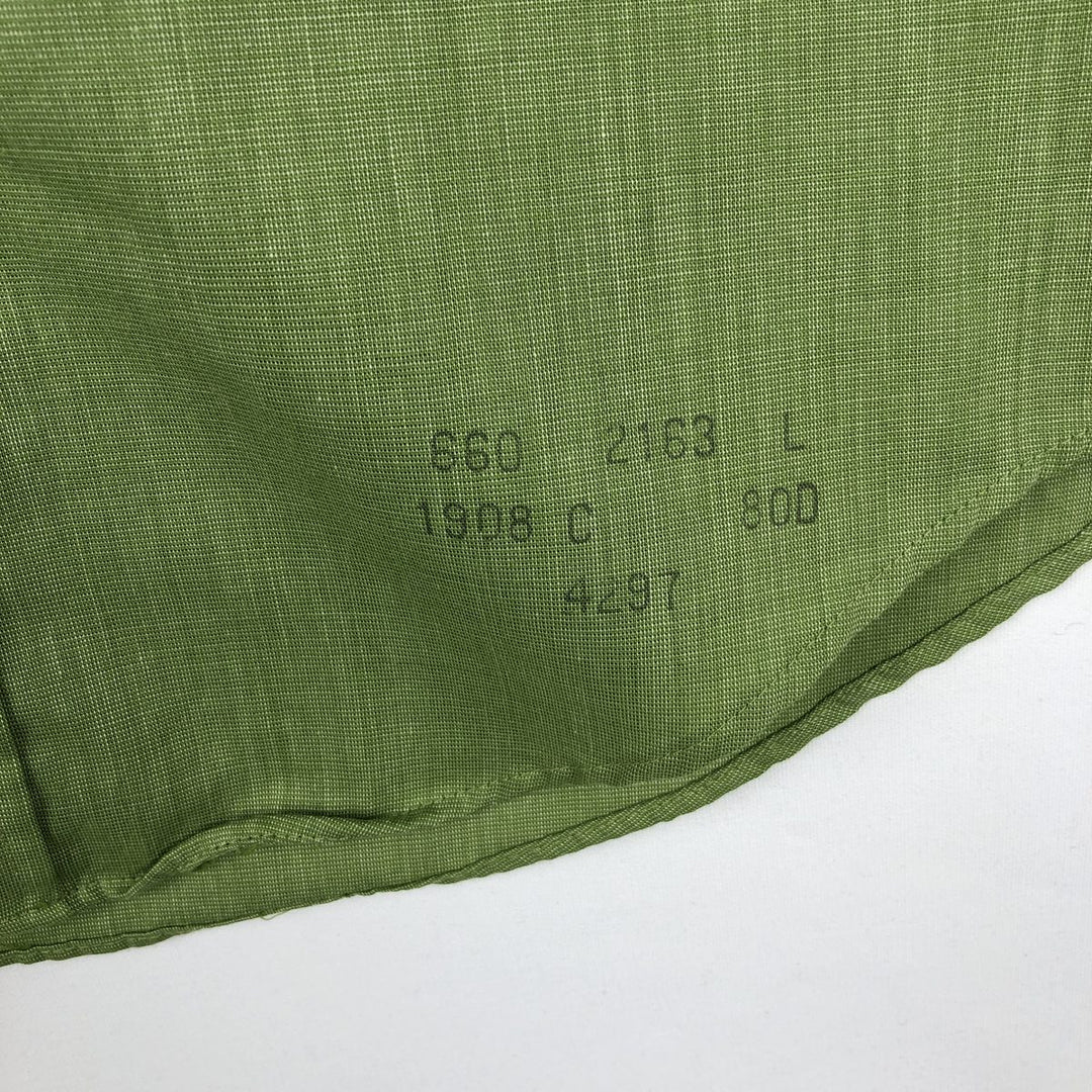 1970'S Town Craft Penny's Long-Sleeve Cotton Shirt, Men's Size L (Equivalent), Vintage unclear Khaki type sage green Vintage Second Hand
