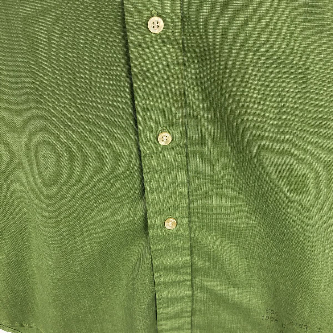 1970'S Town Craft Penny's Long-Sleeve Cotton Shirt, Men's Size L (Equivalent), Vintage unclear Khaki type sage green Vintage Second Hand