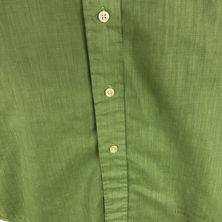 1970'S Town Craft Penny's Long-Sleeve Cotton Shirt, Men's Size L (Equivalent), Vintage unclear Khaki type sage green Vintage Second Hand