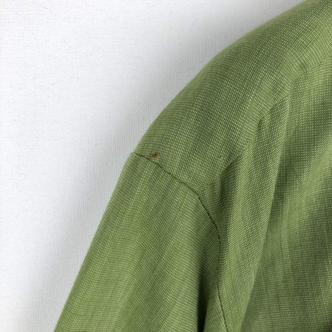 1970'S Town Craft Penny's Long-Sleeve Cotton Shirt, Men's Size L (Equivalent), Vintage unclear Khaki type sage green Vintage Second Hand