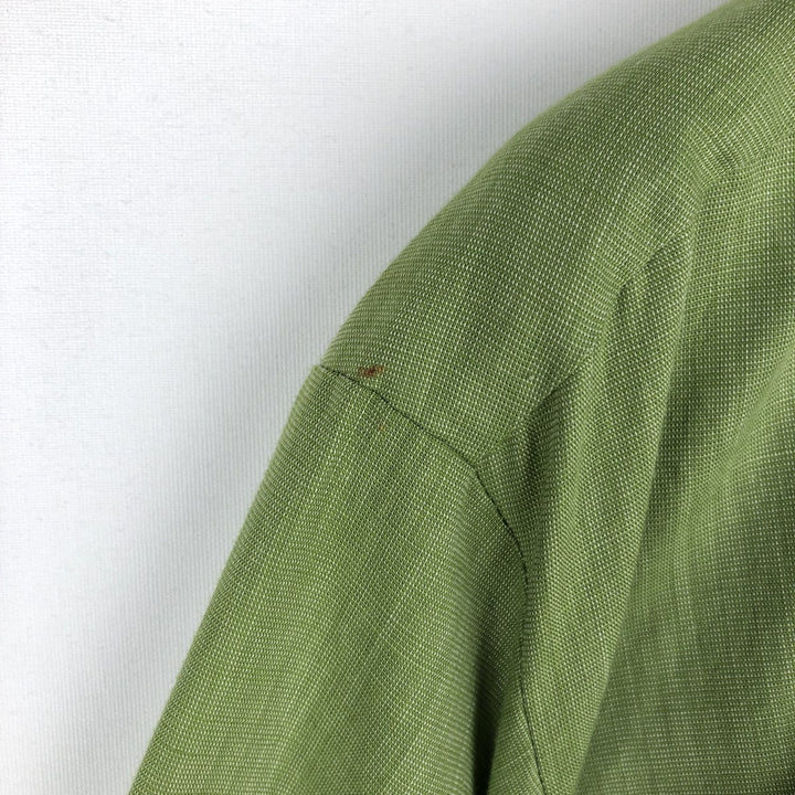 1970'S Town Craft Penny's Long-Sleeve Cotton Shirt, Men's Size L (Equivalent), Vintage unclear Khaki type sage green Vintage Second Hand