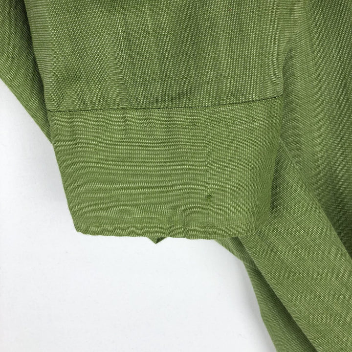 1970'S Town Craft Penny's Long-Sleeve Cotton Shirt, Men's Size L (Equivalent), Vintage unclear Khaki type sage green Vintage Second Hand