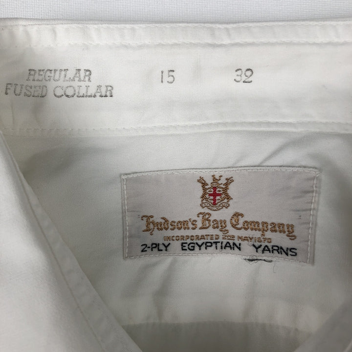 ~1960'S Hudson's Bay Company Long-Sleeve Cotton Shirt, Men's Size M (Equivalent), Vintage unclear white type Vintage Second Hand