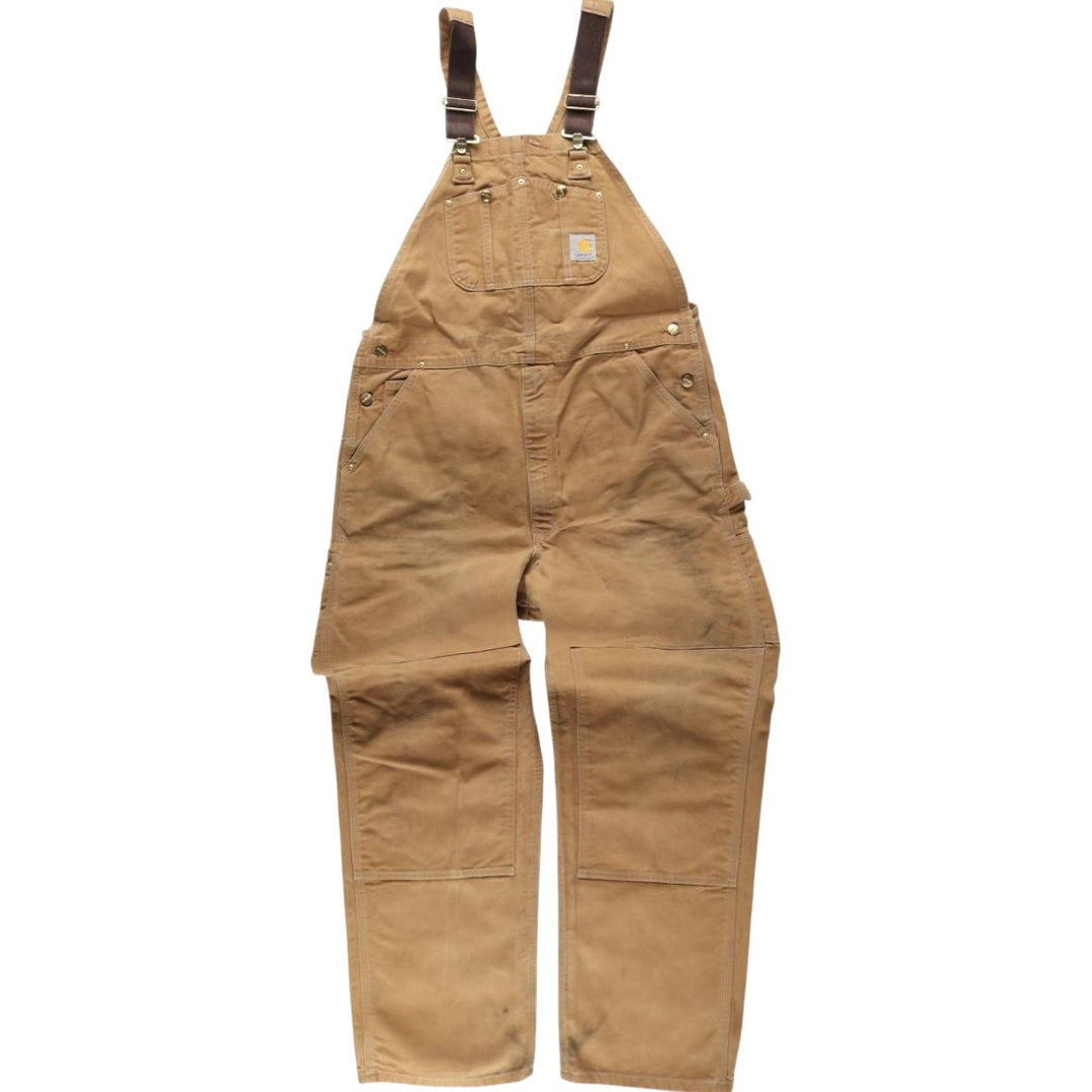 Big size Carhartt double knee duck overalls for men, equivalent to w41 cotton brown type Vintage Second Hand