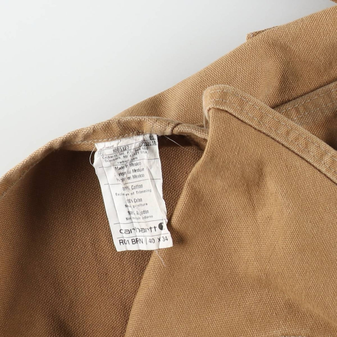 Big size Carhartt double knee duck overalls for men, equivalent to w41 cotton brown type Vintage Second Hand