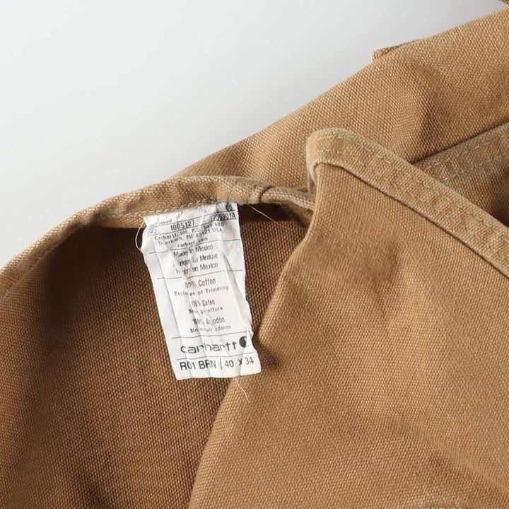 Big size Carhartt double knee duck overalls for men, equivalent to w41 cotton brown type Vintage Second Hand