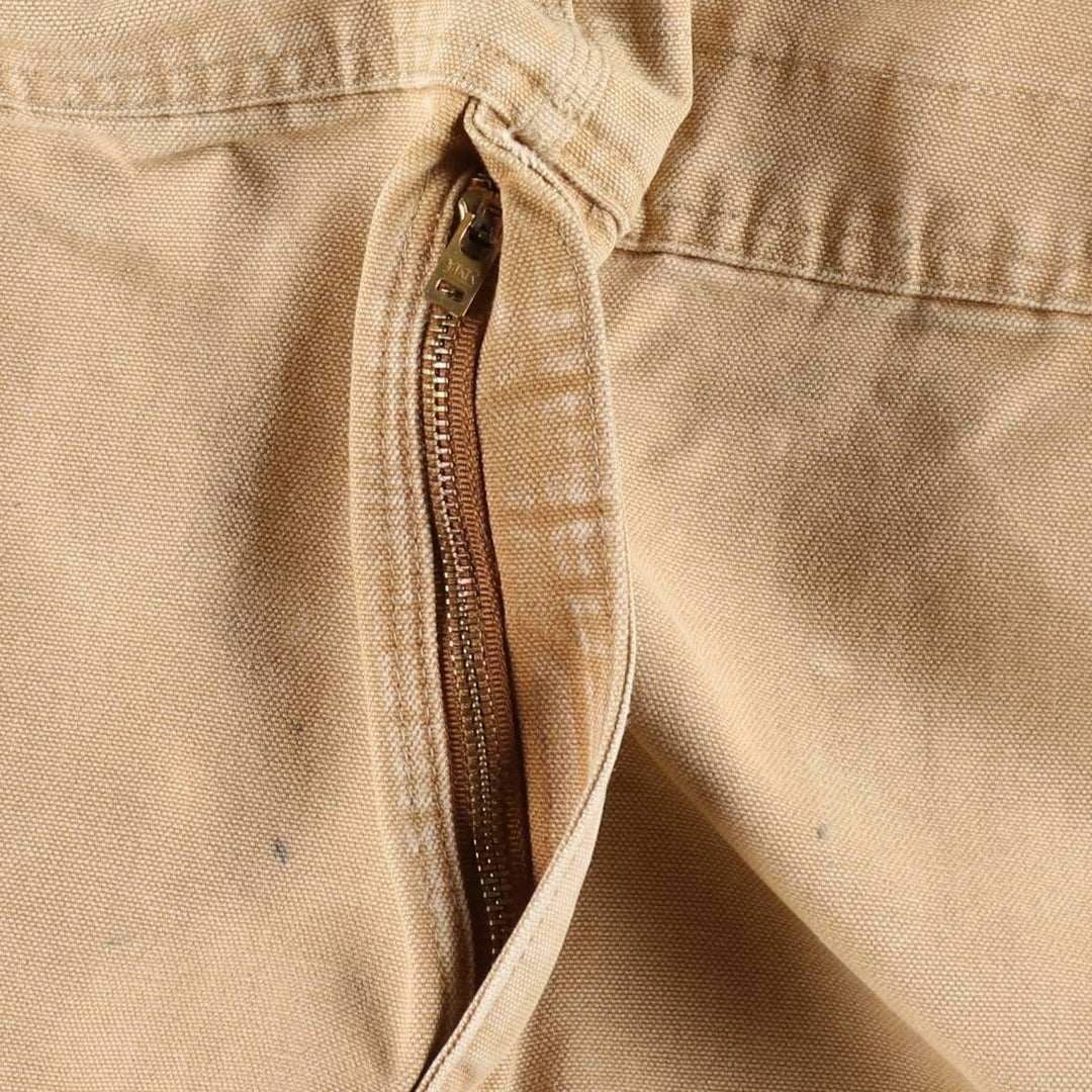 Oversized Carhartt double-knee duck overalls, men's size W44 cotton Beige type Vintage Second Hand
