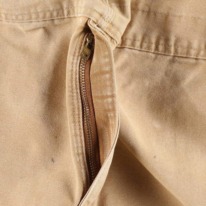 Oversized Carhartt double-knee duck overalls, men's size W44 cotton Beige type Vintage Second Hand