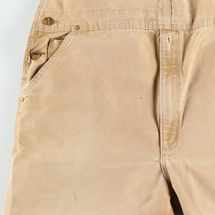 Oversized Carhartt double-knee duck overalls, men's size W44 cotton Beige type Vintage Second Hand