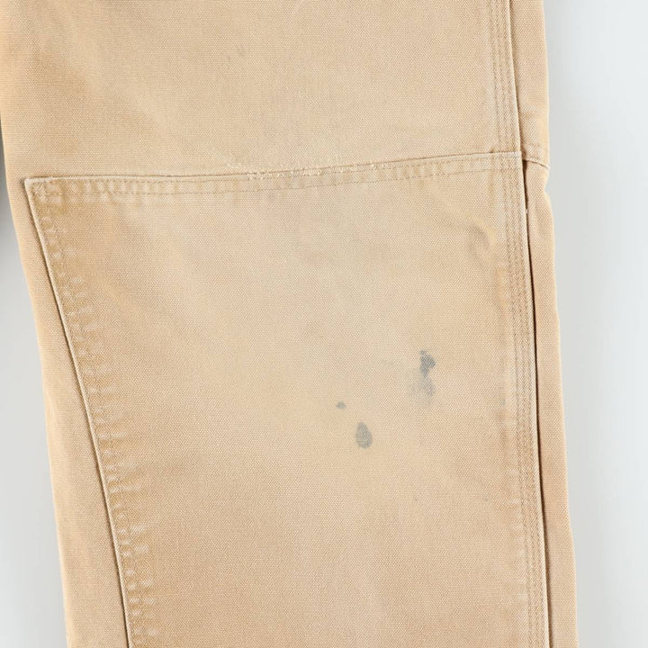 Oversized Carhartt double-knee duck overalls, men's size W44 cotton Beige type Vintage Second Hand