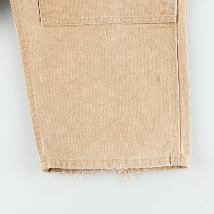 Oversized Carhartt double-knee duck overalls, men's size W44 cotton Beige type Vintage Second Hand