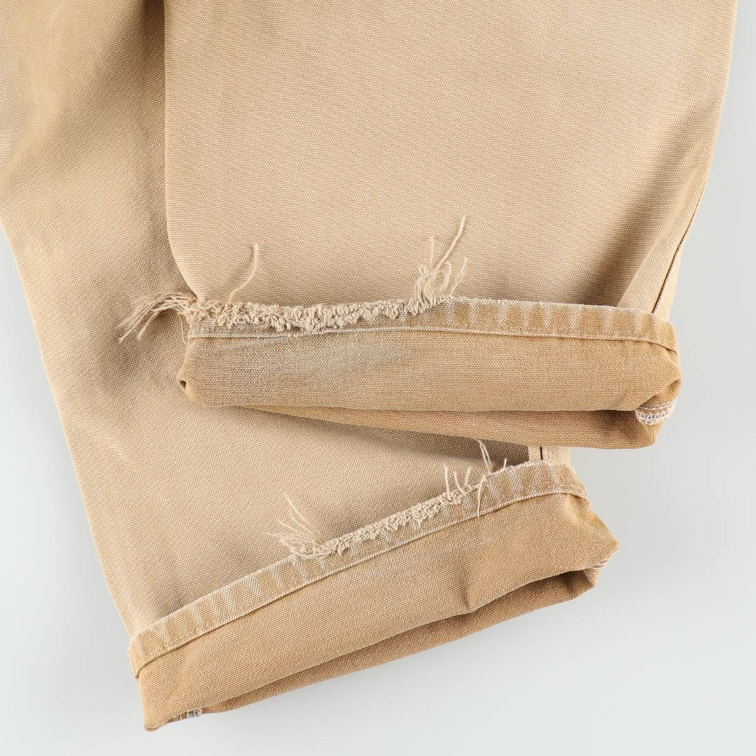 Oversized Carhartt double-knee duck overalls, men's size W44 cotton Beige type Vintage Second Hand