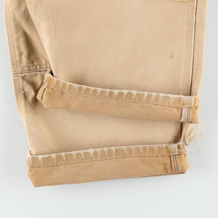 Oversized Carhartt double-knee duck overalls, men's size W44 cotton Beige type Vintage Second Hand