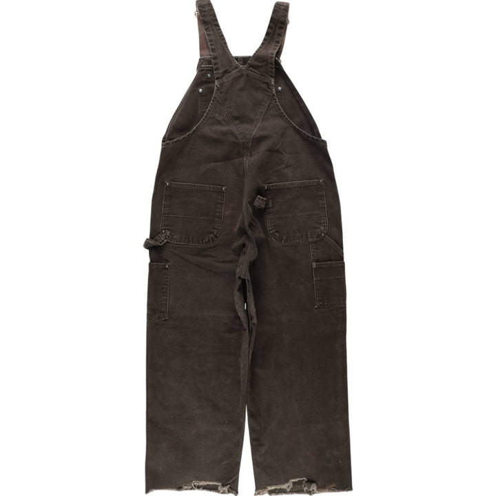 Big size 2000'S Carhartt double-knee cutoff duck overalls, men's size W40 equivalent. cotton dark chocolate Vintage Second Hand