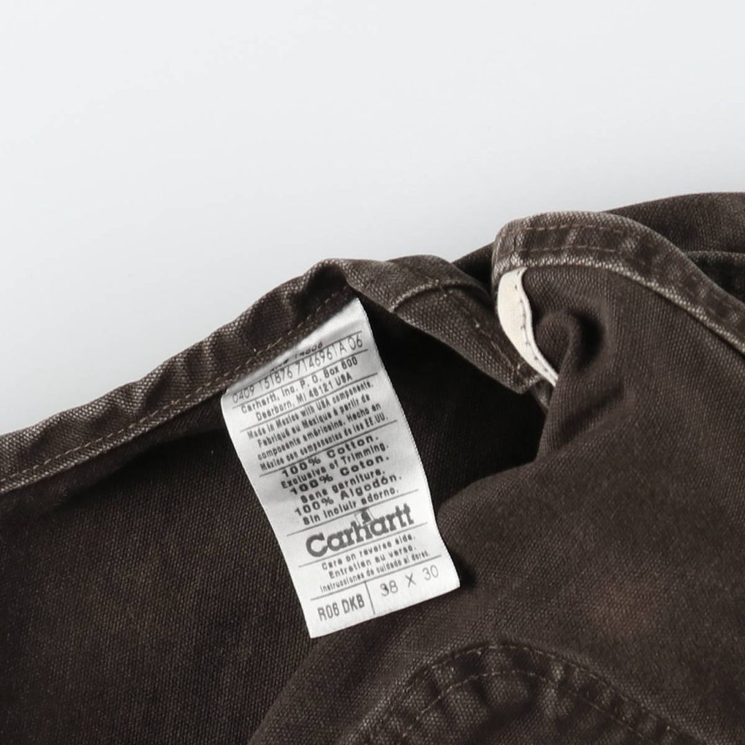 Big size 2000'S Carhartt double-knee cutoff duck overalls, men's size W40 equivalent. cotton dark chocolate Vintage Second Hand