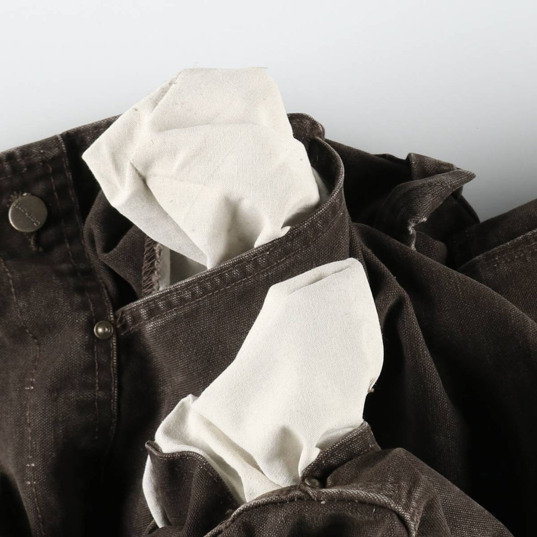 Big size 2000'S Carhartt double-knee cutoff duck overalls, men's size W40 equivalent. cotton dark chocolate Vintage Second Hand