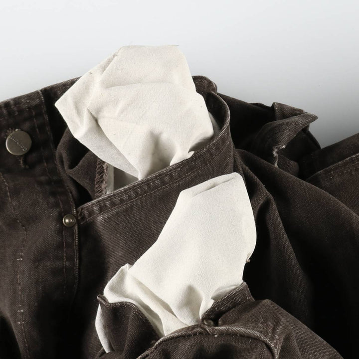 Big size 2000'S Carhartt double-knee cutoff duck overalls, men's size W40 equivalent. cotton dark chocolate Vintage Second Hand