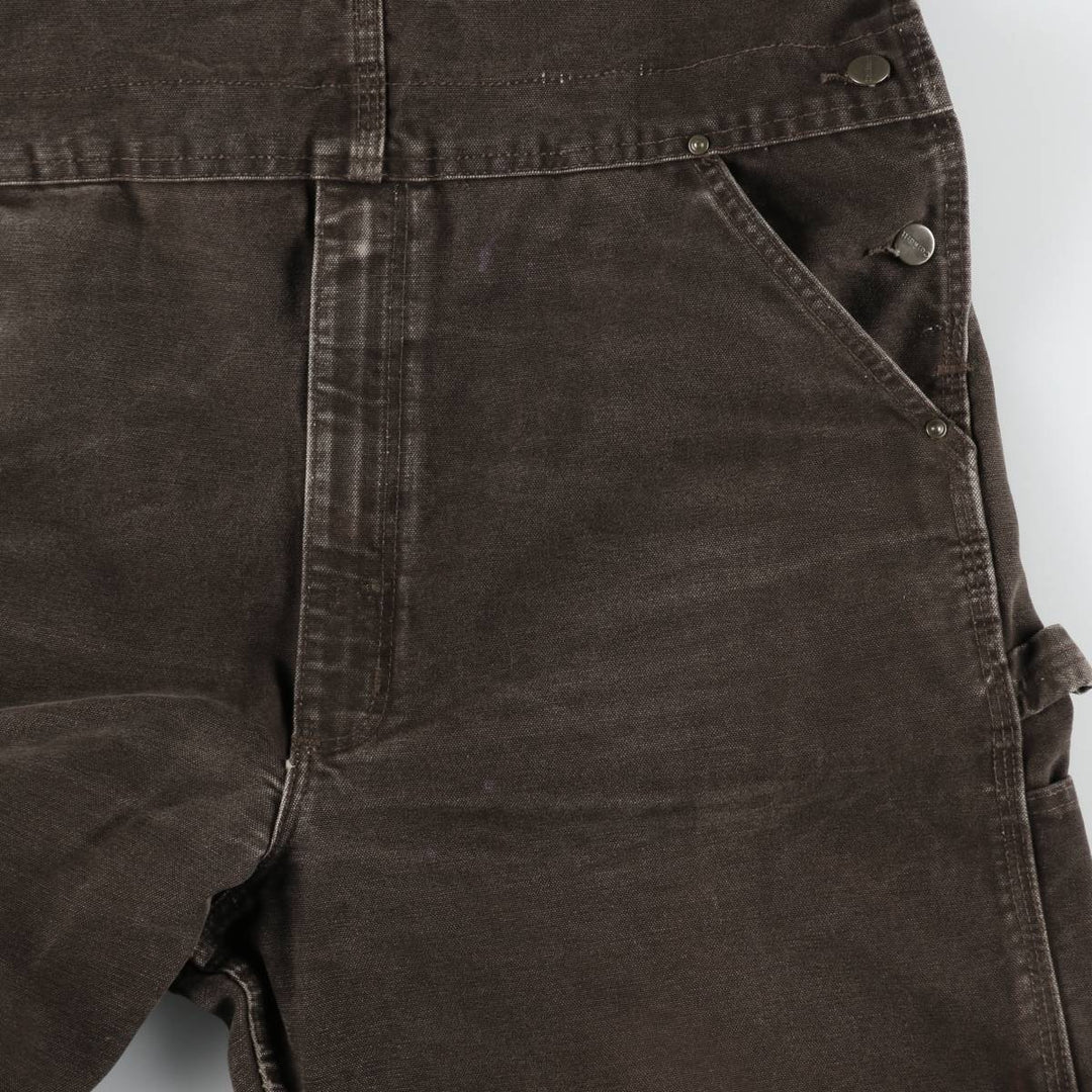 Big size 2000'S Carhartt double-knee cutoff duck overalls, men's size W40 equivalent. cotton dark chocolate Vintage Second Hand