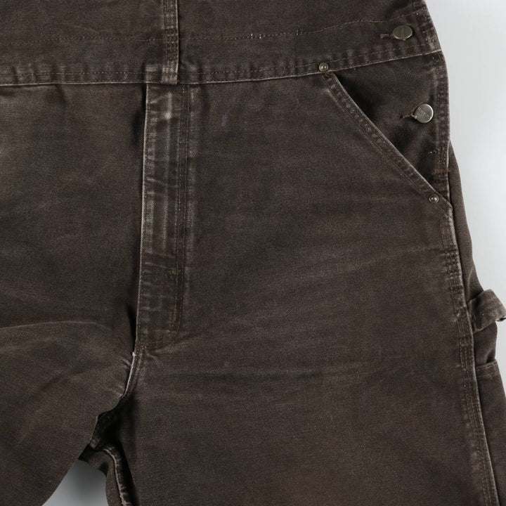 Big size 2000'S Carhartt double-knee cutoff duck overalls, men's size W40 equivalent. cotton dark chocolate Vintage Second Hand