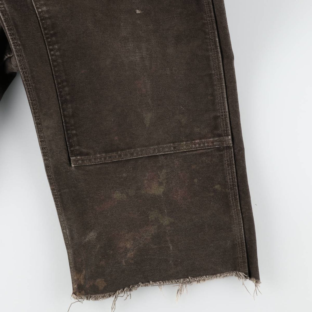Big size 2000'S Carhartt double-knee cutoff duck overalls, men's size W40 equivalent. cotton dark chocolate Vintage Second Hand