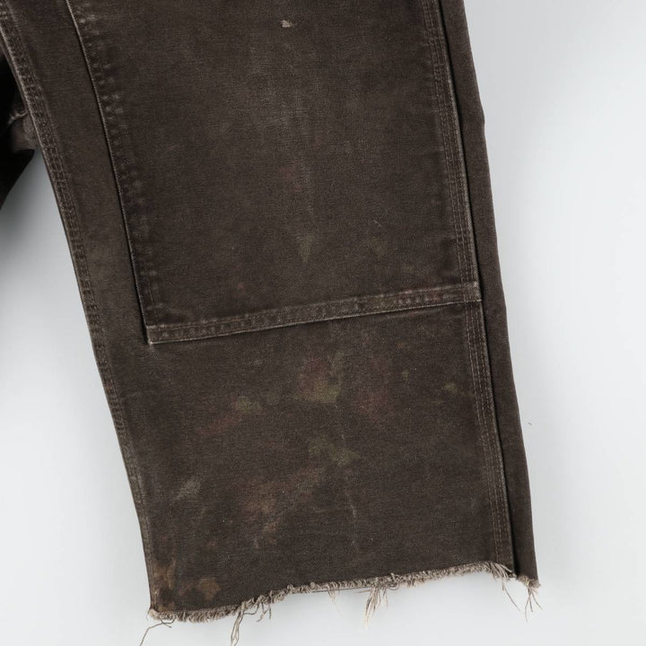 Big size 2000'S Carhartt double-knee cutoff duck overalls, men's size W40 equivalent. cotton dark chocolate Vintage Second Hand
