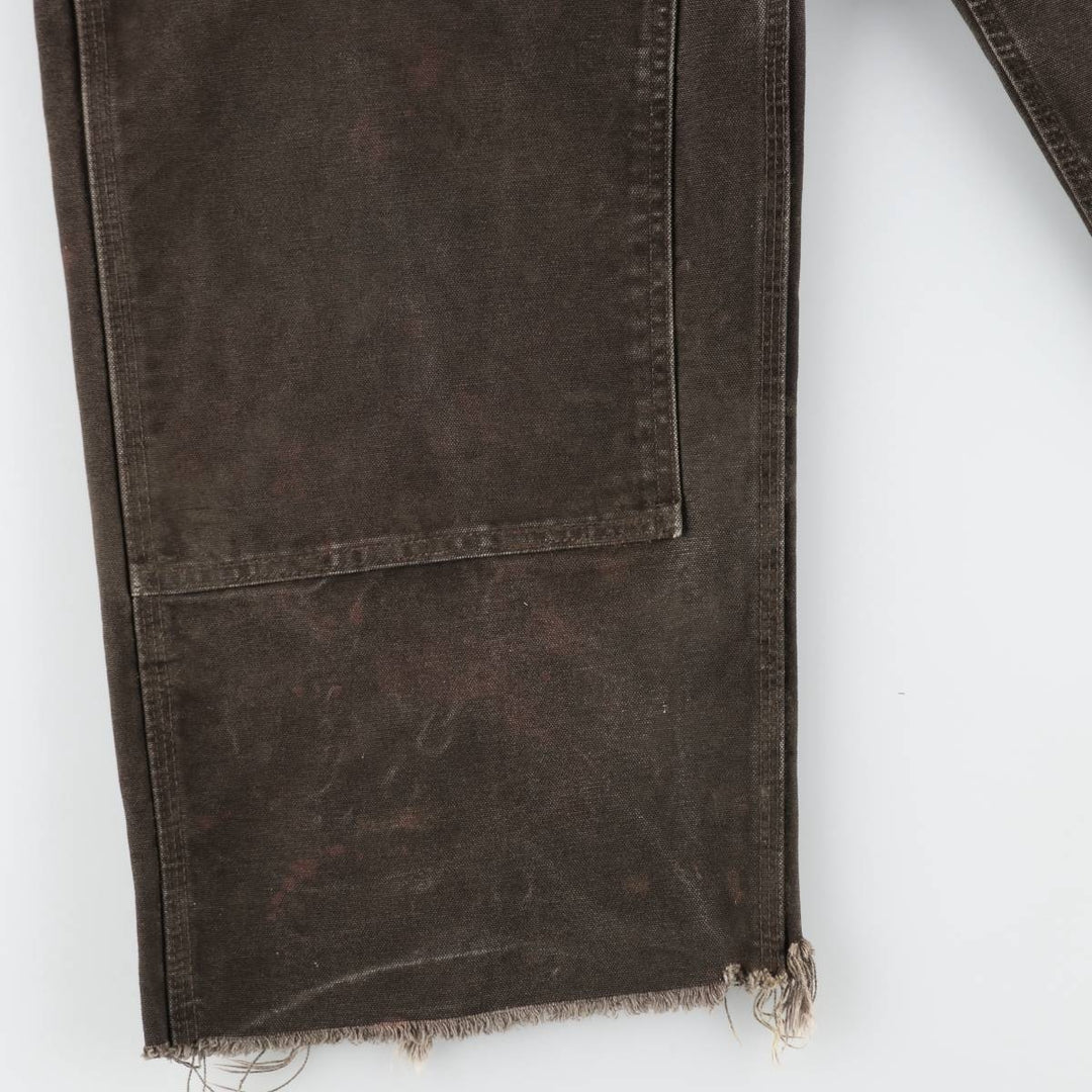 Big size 2000'S Carhartt double-knee cutoff duck overalls, men's size W40 equivalent. cotton dark chocolate Vintage Second Hand