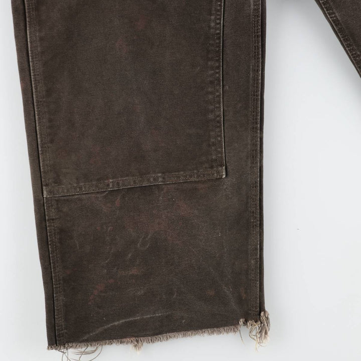 Big size 2000'S Carhartt double-knee cutoff duck overalls, men's size W40 equivalent. cotton dark chocolate Vintage Second Hand