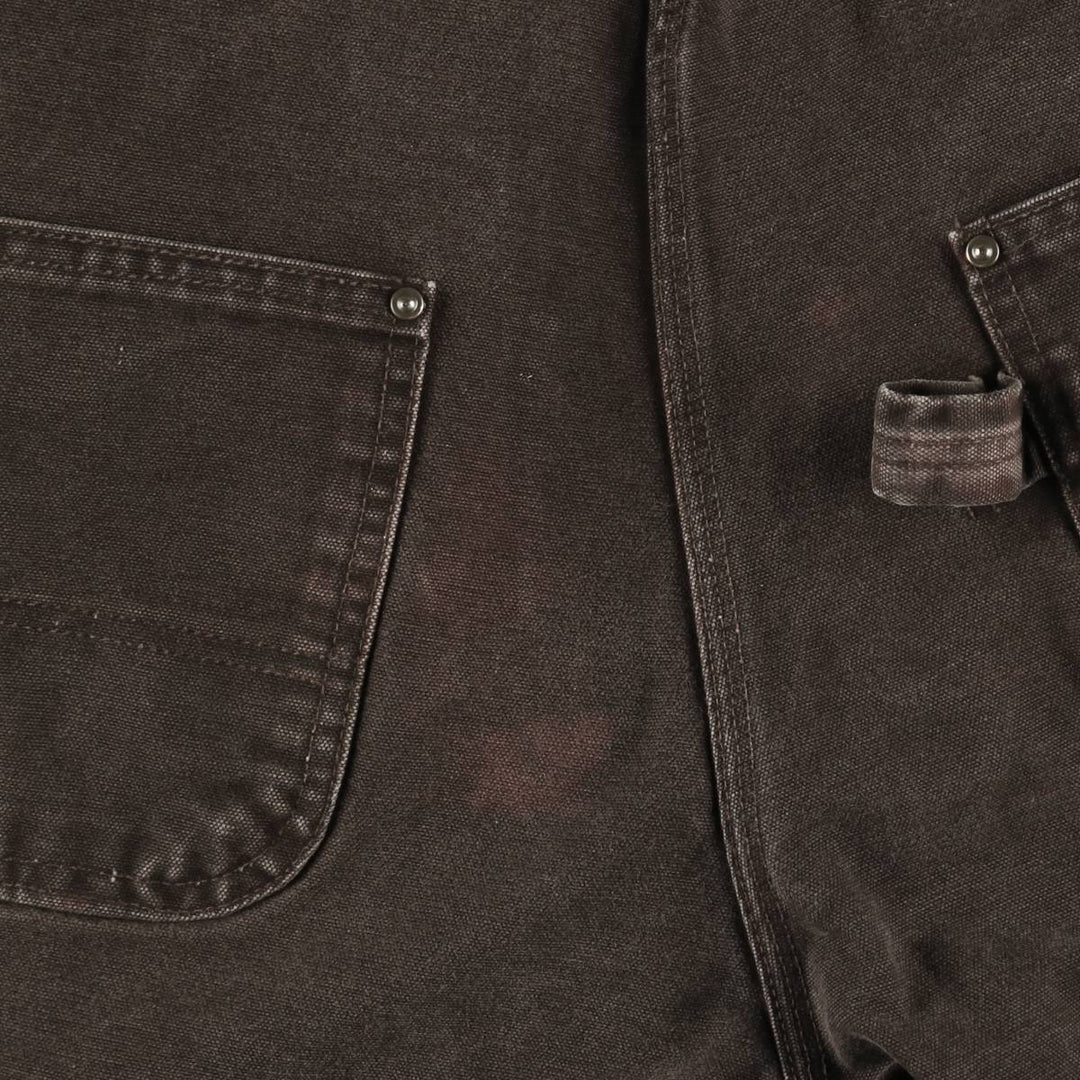 Big size 2000'S Carhartt double-knee cutoff duck overalls, men's size W40 equivalent. cotton dark chocolate Vintage Second Hand