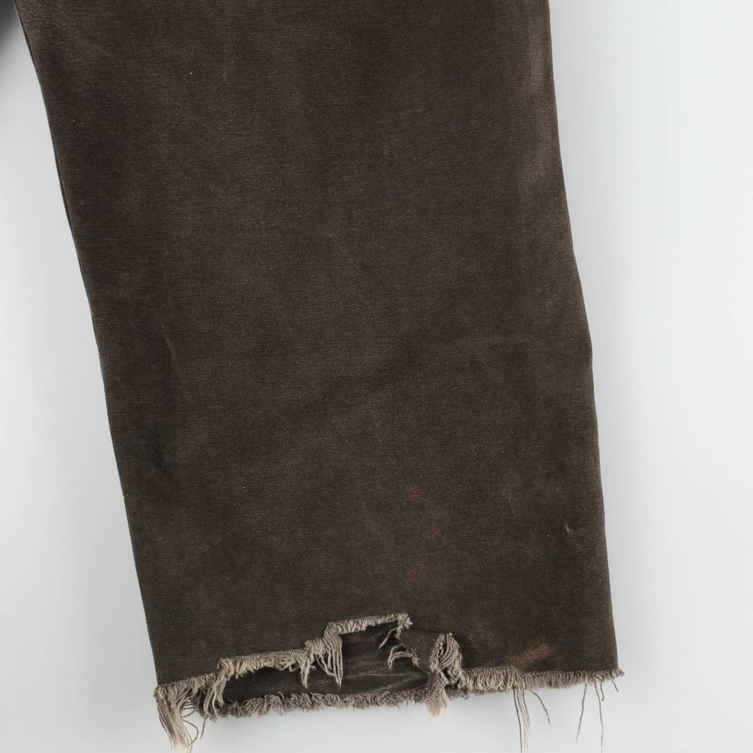 Big size 2000'S Carhartt double-knee cutoff duck overalls, men's size W40 equivalent. cotton dark chocolate Vintage Second Hand